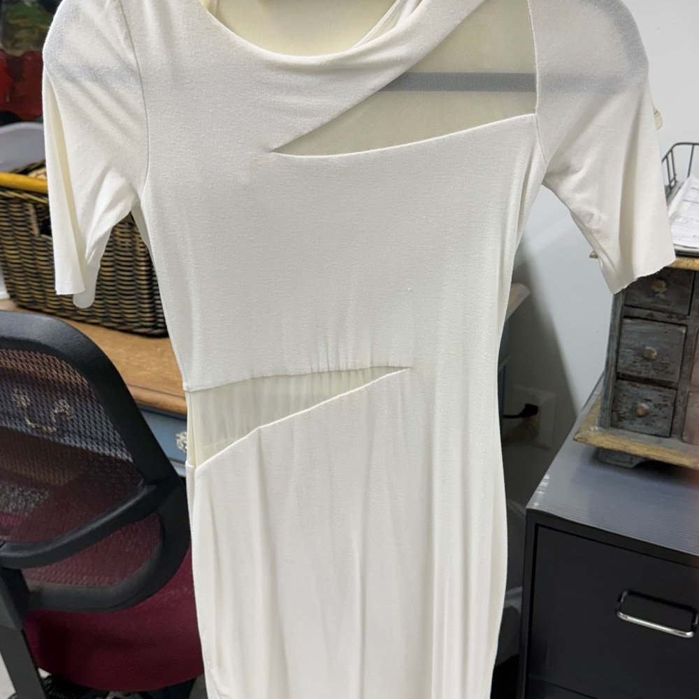 Bailey 44 White Cutout sheer Mini bodycon Dress Xs